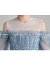 Beaded Blue Star Tulle Dreamy Flower Girl Dress